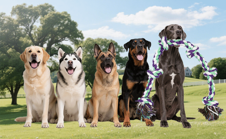 Tug of War Rope Toy for Extra Large Dogs – 42 Inch 6 Knot XL Heavy Duty, Indestructible Tough Cotton Pull Toy for Big Giant Aggressive Chewers, Dog Teeth Cleaning/Training/Exercise