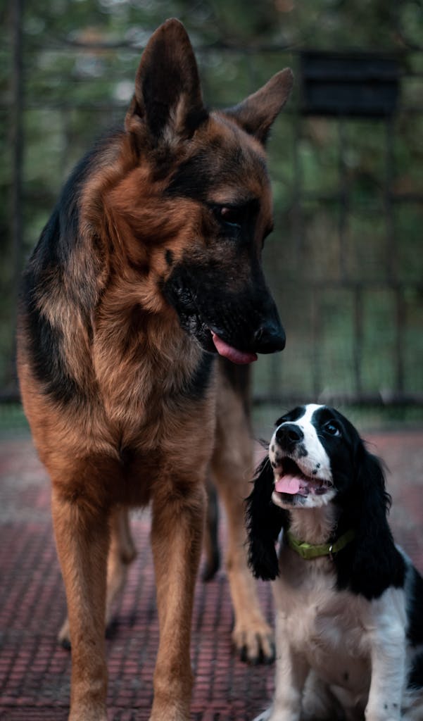 big and small dog